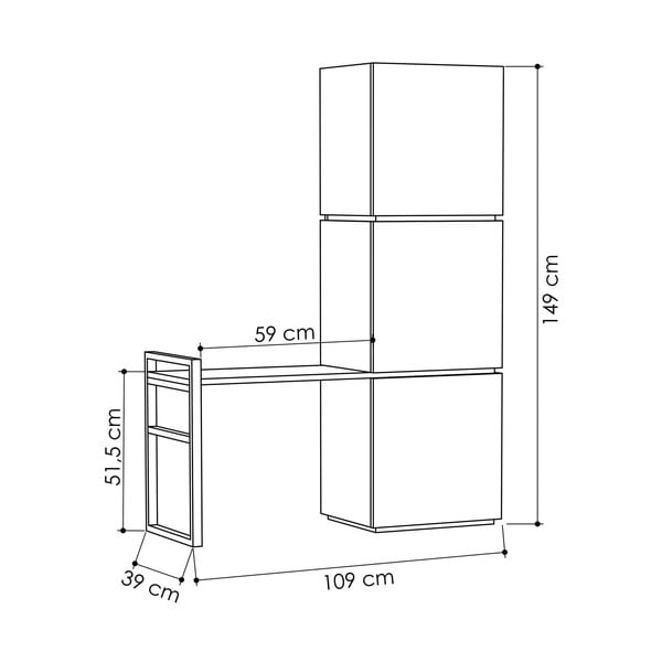 Set skrinky na topánky v dekore dubového dreva a nástenného vešiaka Mello Oak-image-3
