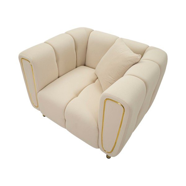 Krémové zamatové kreslo Alma – Mauro Ferretti-image-3