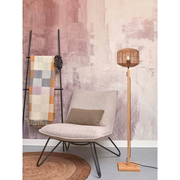 Stojacia lampa s ratanovým tienidlom v prírodnej farbe (výška 130 cm) Tanami – Good&amp;Mojo-image-1