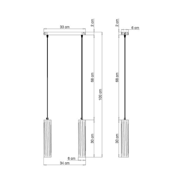 Závesné svietidlo Sollux Bakari, dĺžka 34 cm-image-2
