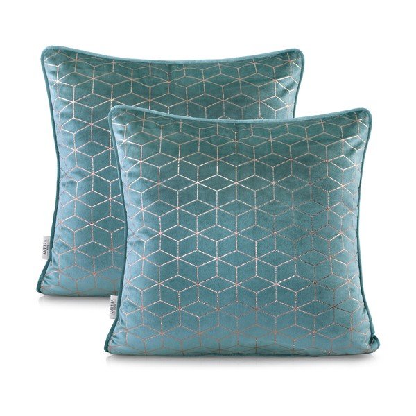 Sada 2 obliečok na vankúše AmeliaHome Nancy LightBlue, 45 x 45 cm