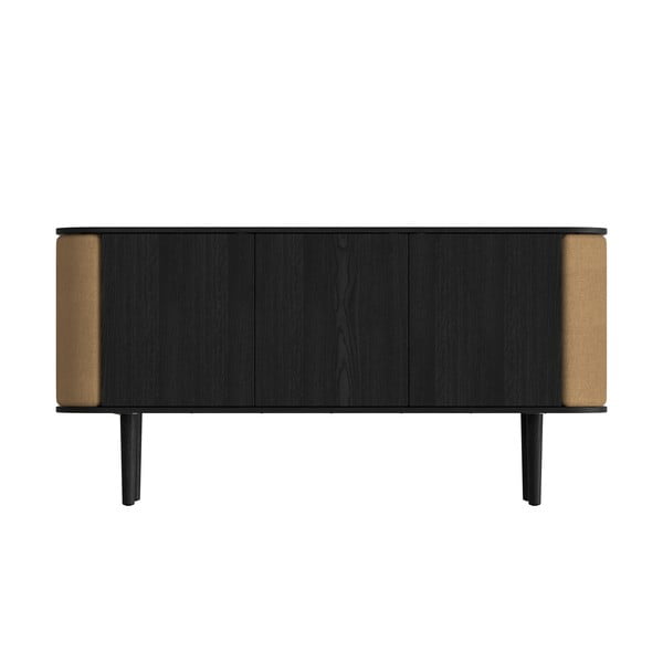 Čierno-hnedá nízka komoda v dekore duba 150x75 cm Treasures – UMAGE-image-3