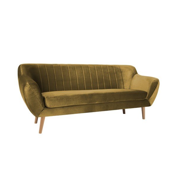 Horčicovožltá trojmiestna pohovka Mazzini Sofas Benito-image-2
