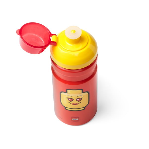 Červená fľaša na vodu s žltým vekom LEGO® Iconic, 390 ml-image-1