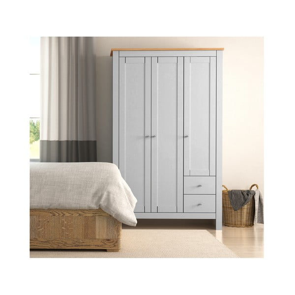Šatníková skriňa v dekore duba v sivo-prírodnej farbe 112x180 cm Emerald – Støraa-image-2
