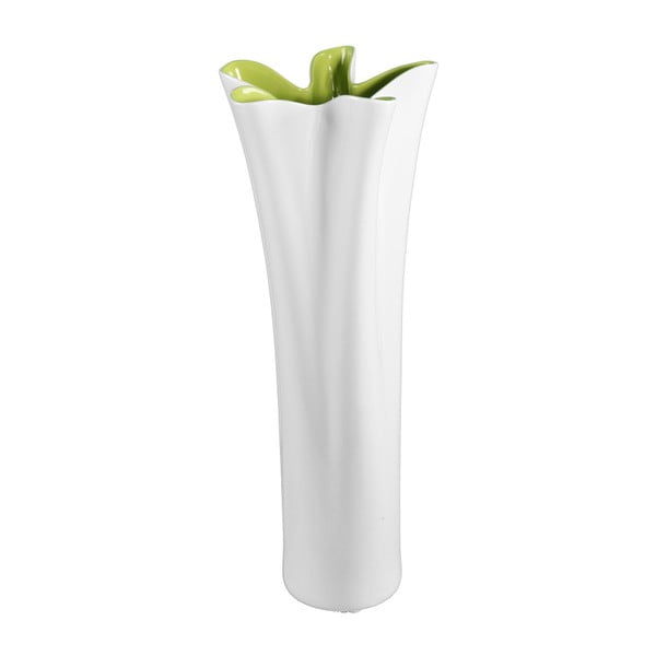 Zeleno-biela keramická váza Mauro Ferretti Mica, výška 45,5 cm