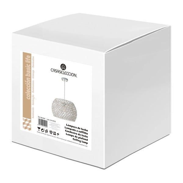 Krémové závesné svietidlo s bambusovým tienidlom ø 35 cm – Casa Selección-image-4