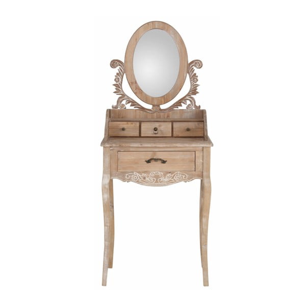 Malý toaletný stolík  z borovicového dreva so zrkadlom Støraa Dior