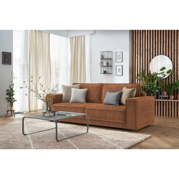 Oranžovohnedá rozkladacia pohovka Emile - Bobochic Paris-image-3