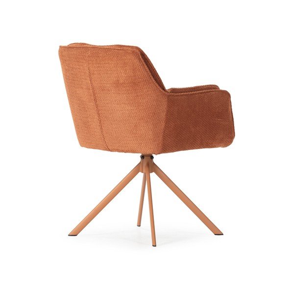 Terakotové čalúnené jedálenské kreslá v súprave 2 ks Keiko – Marckeric-image-4