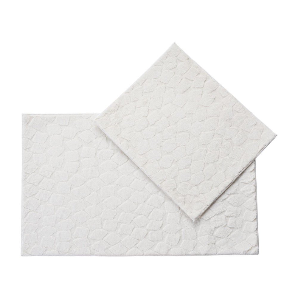 Krémovobiele kúpeľňové predložky v súprave 2 ks 60x100 cm Rabbit – Foutastic