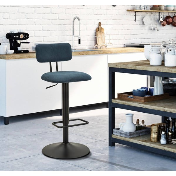 Barová stolička s nastaviteľnou výškou v petrolejovej farbe/čierna (výška sedadla 61 cm) Tina – Mauro Ferretti-image-1