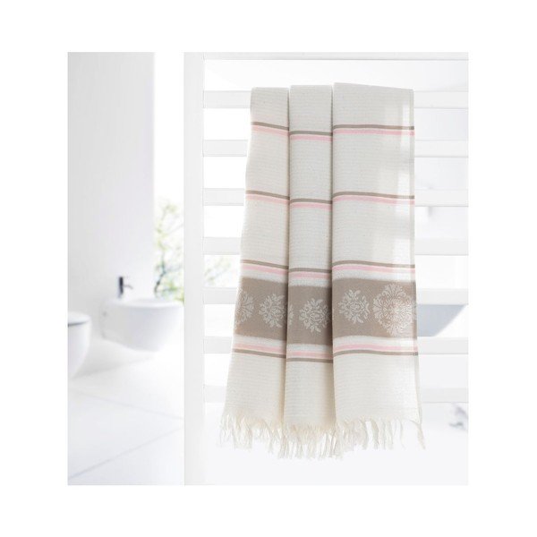 Svetlá hnedo-béžová hammam osuška Deco Bianca Loincloth Beige Stripe, 80 x 170 cm-image-2