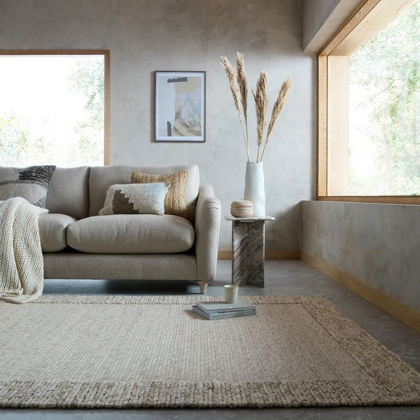 Ručne tkaný koberec s prímesou vlny v prírodnej farbe 200x290 cm Rue – Flair Rugs-image-1