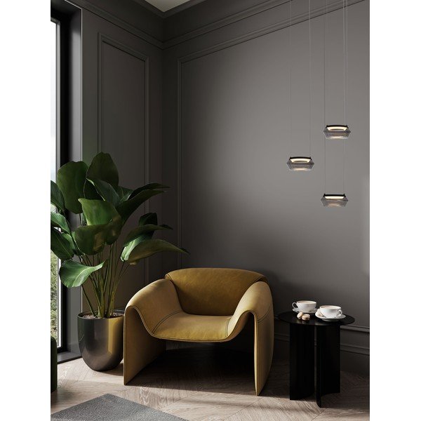 Matne čierne sklenené LED závesné svietidlo ø 14 cm Jailyn – Nova Luce-image-2