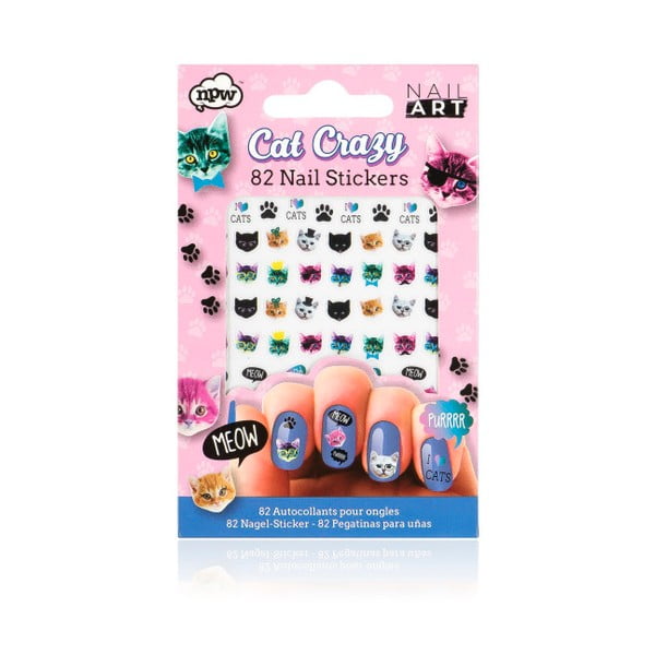 Sada nalepovacích samolepiek na nechty npw™ Crazy Cat Nail Stickers