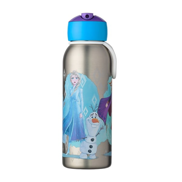 Nerezová detská fľaša v striebornej farbe 350 ml Frozen 2 – Mepal