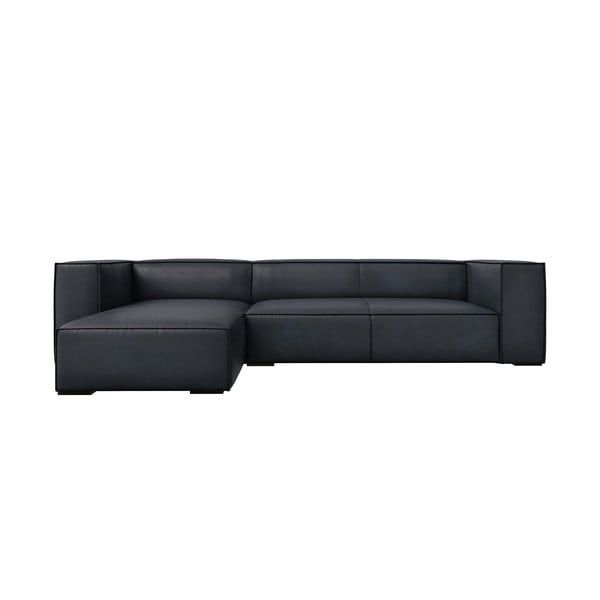 Tmavomodrá kožená rohová pohovka (ľavý roh) Madame – Windsor & Co Sofas