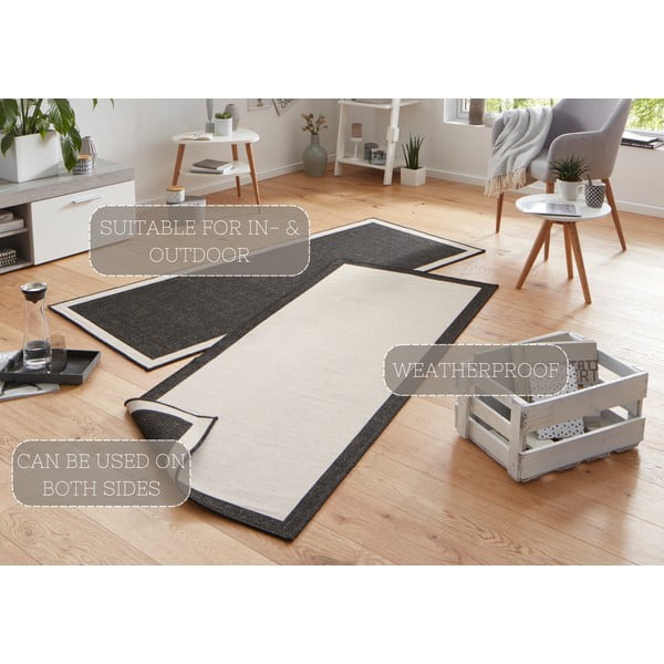 Čierno-krémový vonkajší koberec NORTHRUGS Panama, 80 x 350 cm-image-4