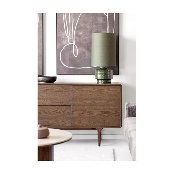 Tmavohnedá komoda v dekore duba 180x75x45 cm Darwin – House Nordic-image-1