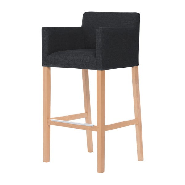 Tmavosivá barová stolička s hnedými nohami Ted Lapidus Maison Sillage
