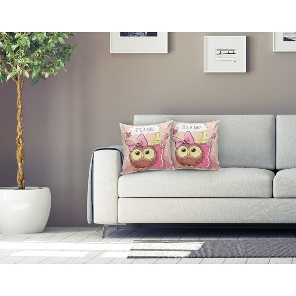 Detská obliečka na vankúš 43x43 cm Girl Owl – Mila Home-image-1