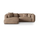 Svetlohnedá zamatová modulárna rohová pohovka (ľavý roh/s leňoškou) Martina – Micadoni 