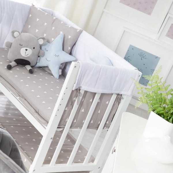 Biela kolíska s úložným priestorom a baldachýnom 90x45 cm Indibär – Roba-image-4