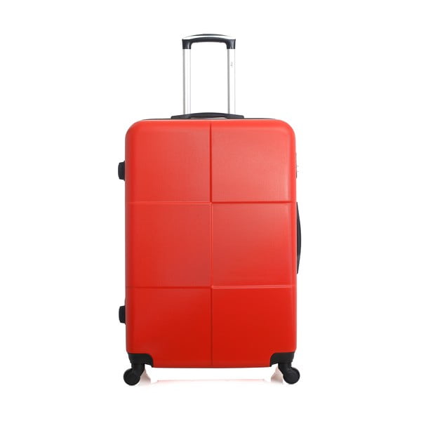 Červený cestovný kufor na kolieskach Hero Coronado, 91 l