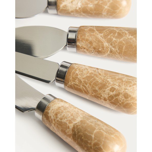 Nože v súprave 4 ks na syr z nehrdzavejúcej ocele Adoma – Kave Home-image-3