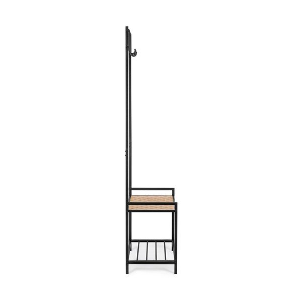 Čierny/v prírodnej farbe kovový nástenný vešiak s poličkou 64,5 cm Haldor – Yes Everyday-image-3