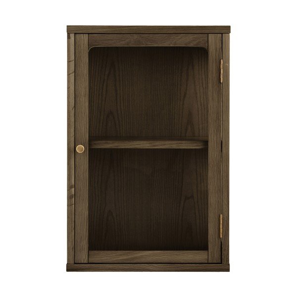 Tmavohnedá závesná vitrína v dekore duba 40x60x20 cm Zamora – House Nordic-image-2
