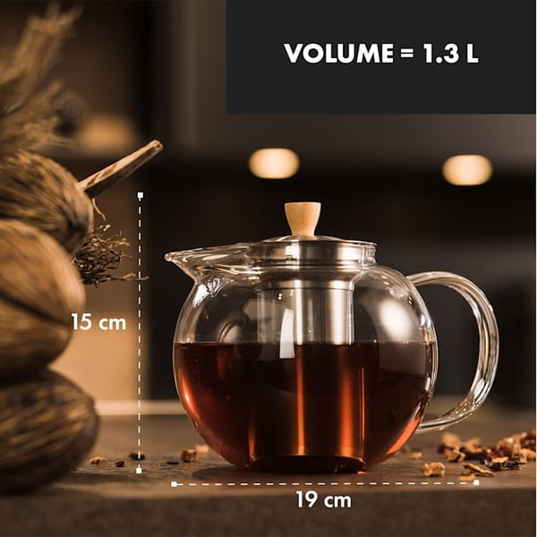 Sklenená čajová kanvica Klarstein Sencha, 1,3 l-image-1