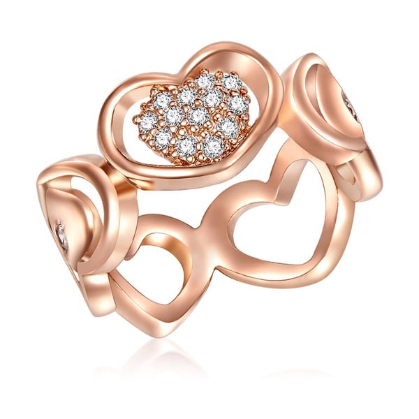 Dámsky prsteň vo farbe ružového zlata Tassioni Lovers, 54