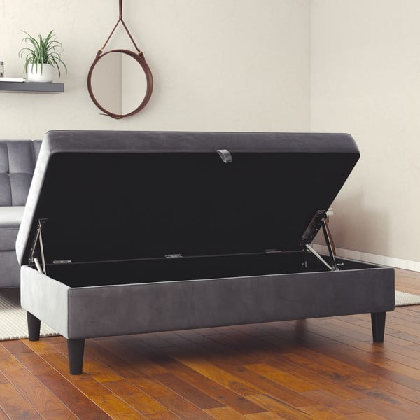 Sivá zamatová podnožka Hartford – Støraa-image-1