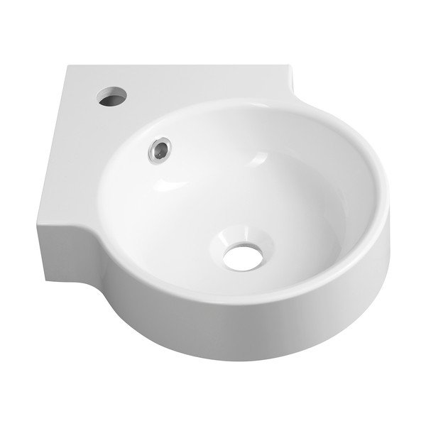 Biele okrúhle umývadlo z liateho mramoru 38x38 cm Kaori – Sapho