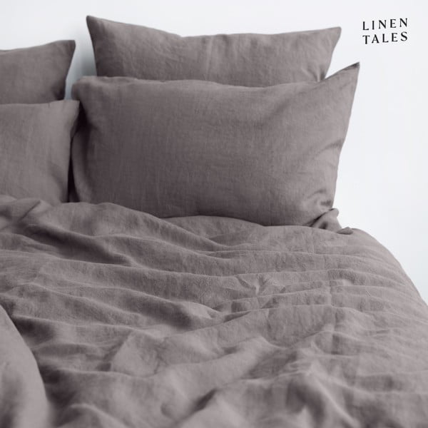 Tmavosivé ľanové obliečky na jednolôžko 140x200 cm - Linen Tales-image-2