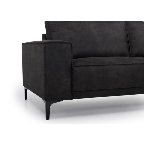 Antracitová rohová pohovka z imitácie kože (ľavý roh) Copenhagen – Scandic-image-4