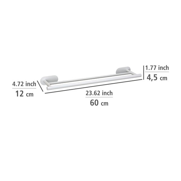 Biely samodržiaci držiak na uteráky z nehrdzavejúcej ocele Orea Duo – Wenko-image-4