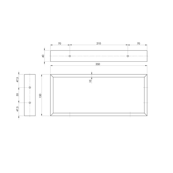 Čierna oceľová podpera pracovnej dosky 35x4 cm – Sapho-image-1