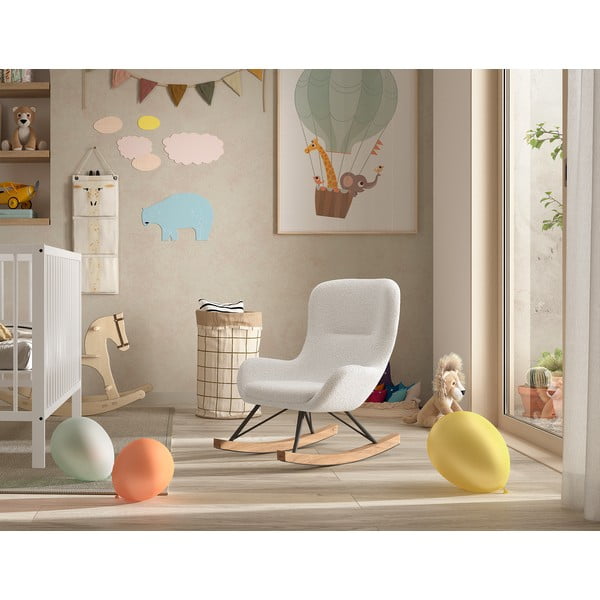 Biele hojdacie detské kresielko z textílie buklé ROCKY – Vipack-image-1