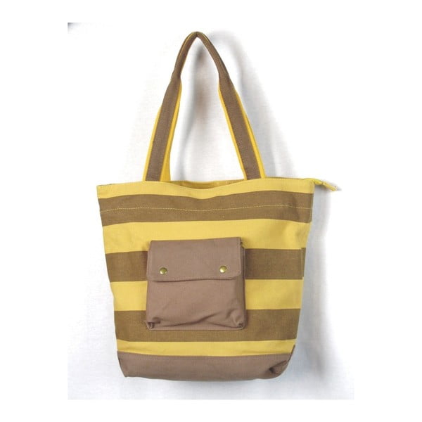 Žlto-hnedá látková taška s kapsou Sorela Bee