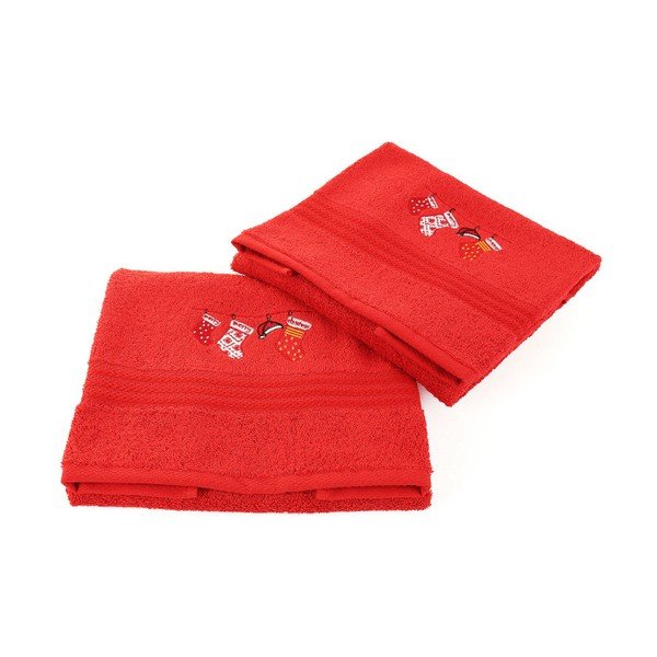 Sada 2 uterákov Corap Red Socks, 50x90 cm