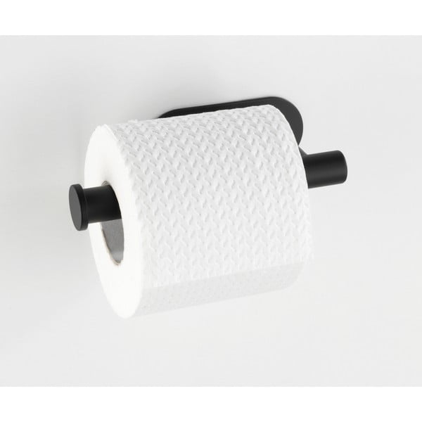 Matne čierny samodržiaci držiak na toaletný papier z nehrdzavejúcej ocele Orea – Wenko-image-1