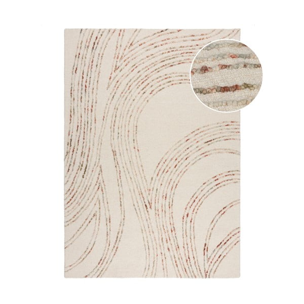 Oranžovo-krémový vlnený koberec 120x170 cm Abstract Swirl – Flair Rugs