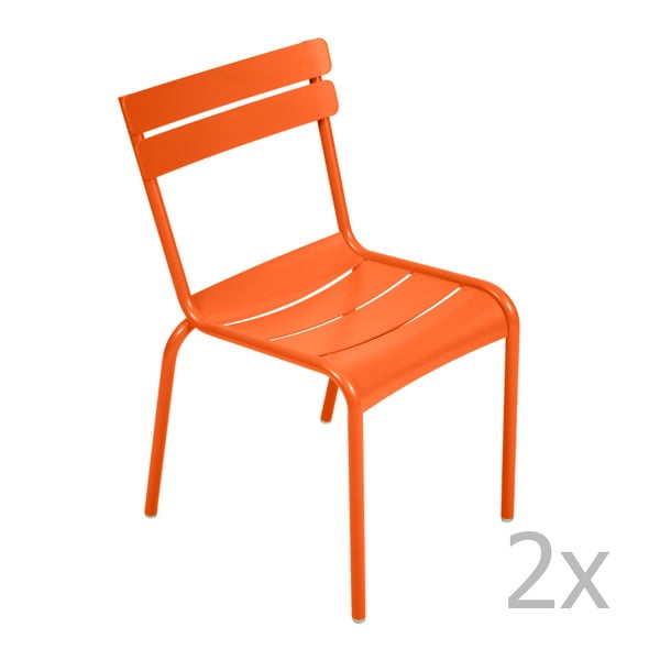 Sada 2 oranžových stoličiek Fermob Luxembourg