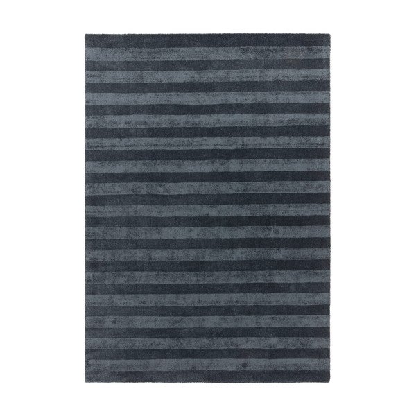 Tmavomodrý ručne tkaný koberec z recyklovaných vlákien 160x230 cm Connor – MADE