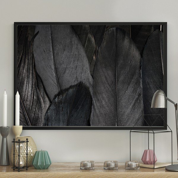 Plagát DecoKing Feathers Black, 50 x 40 cm-image-1