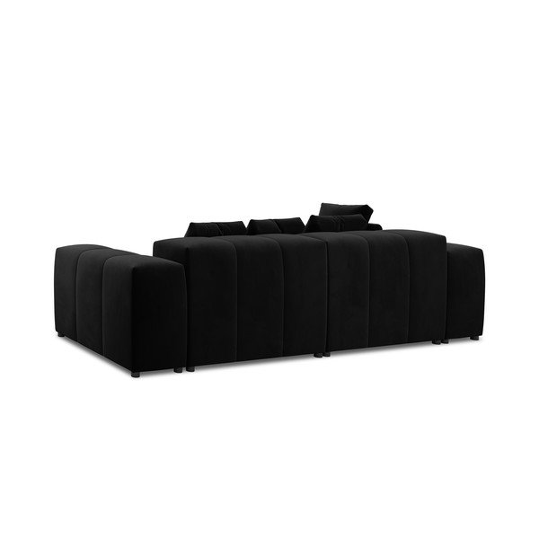 Čierna zamatová rohová pohovka (variabilná) Rome Velvet - Cosmopolitan Design-image-4