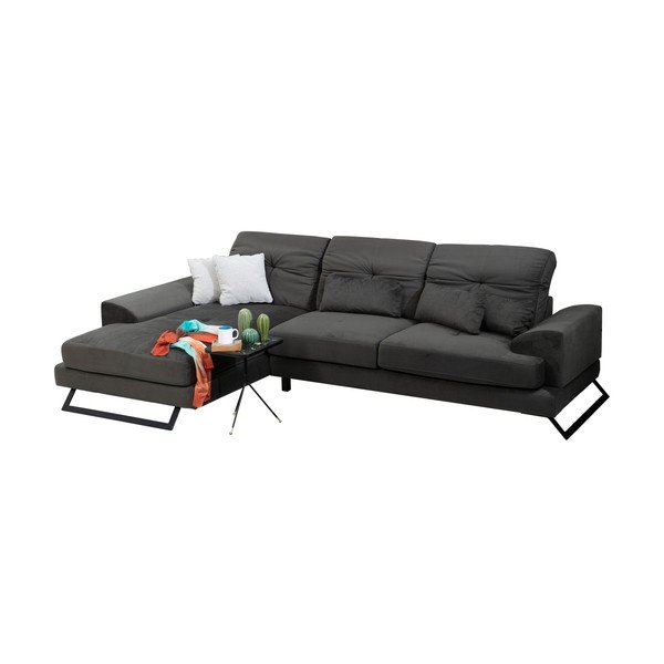 Tmavosivá rohová pohovka (ľavý roh) Frido – Balcab Home-image-2